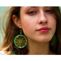 Lemon/Lime/Orange Fruit Slice earrings, kitsch fruity summer statement earrings, ice and a slice, colourful handmade earrings, lemon earring | Etsy (UK)