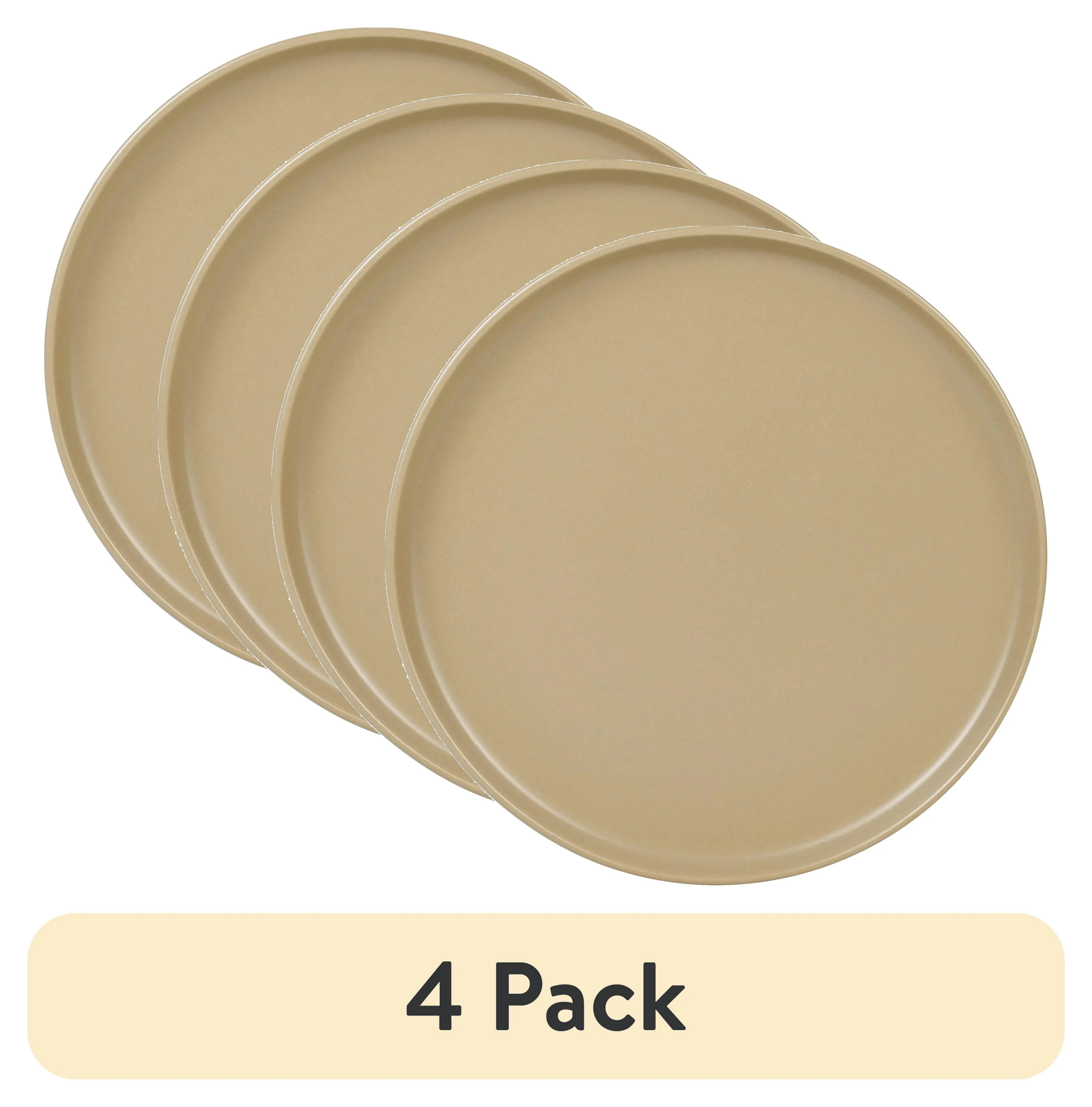 (4 pack) Mainstays Alessandra Round Salad Plate, Solid Brown Matte Earthenware | Walmart (US)
