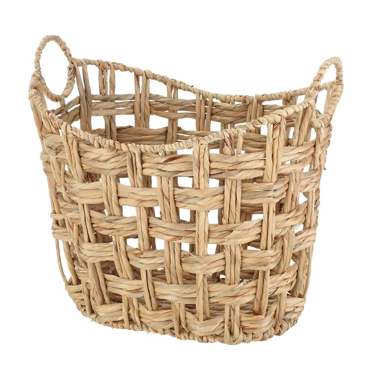 Better Homes & Gardens Extra Large Hyacinth Twist Boat Storage Basket with Handles, 2 Pack | Walmart (US)