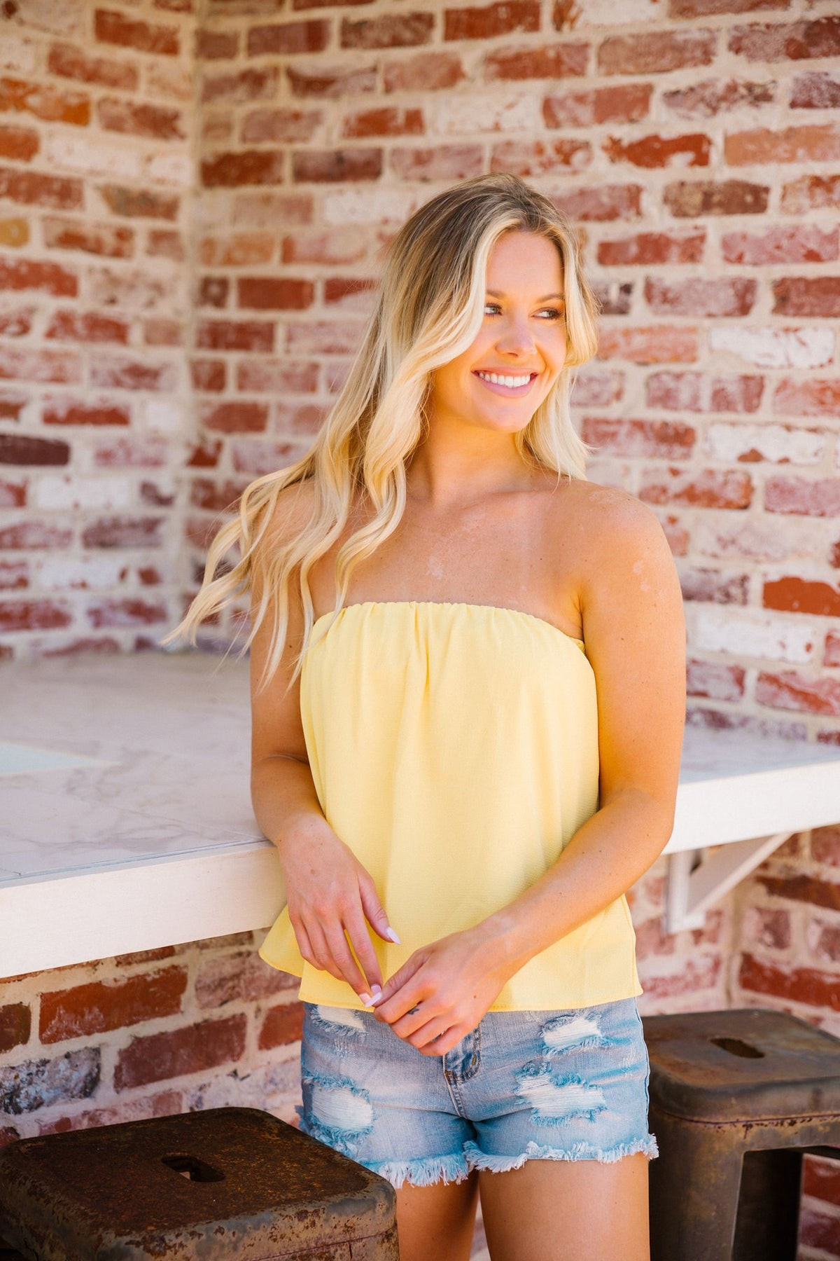 JANIE STRAPLESS TOP | Judith March