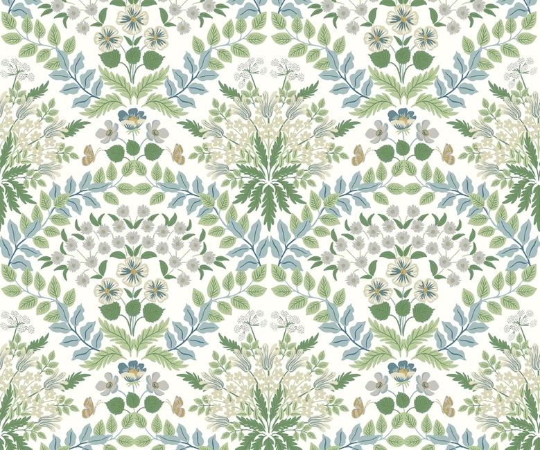 Bramble Blue/Green Wallpaper Double Roll | Rifle Paper Co.