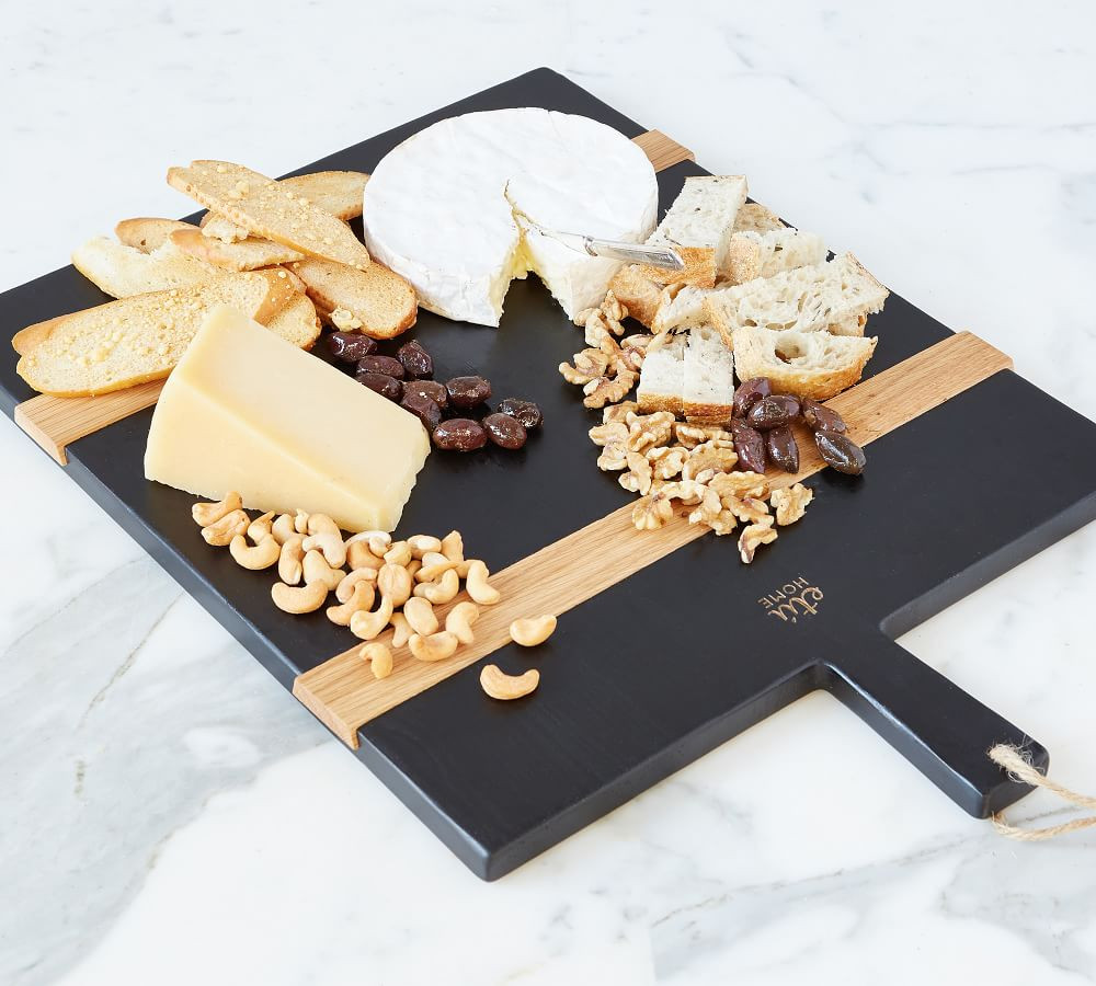 Handmade Reclaimed Wood Cheese Board - Black | Pottery Barn (US)