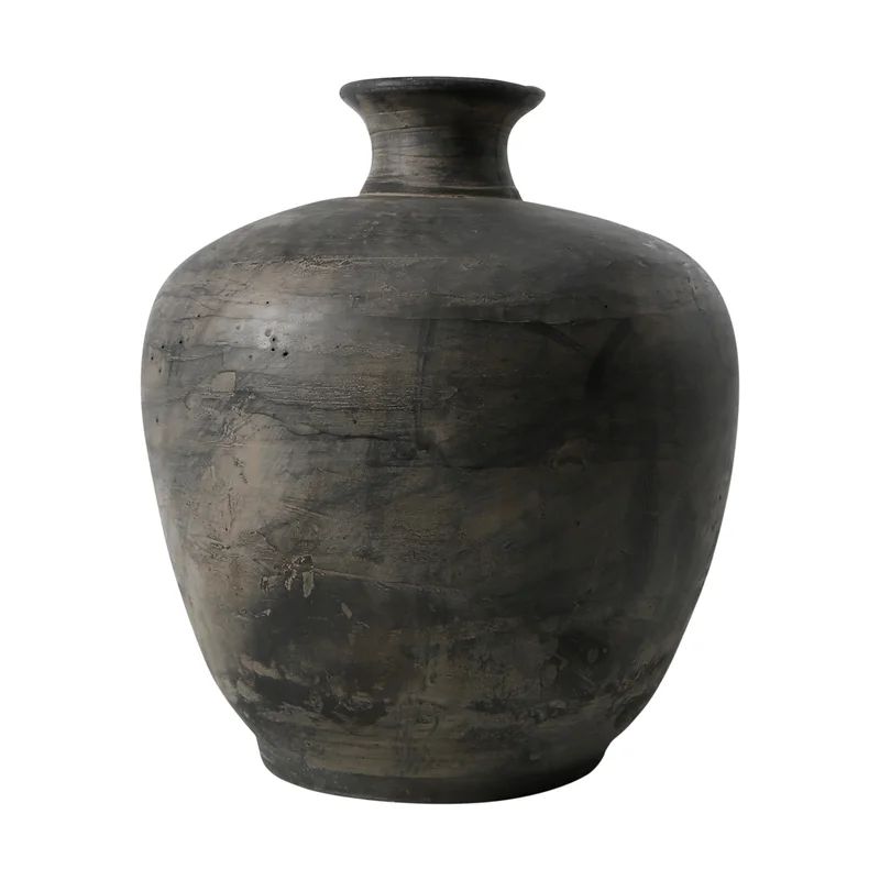 Dannebrog Gray 12'' Indoor / Outdoor Earthenware Table Vase | Wayfair North America