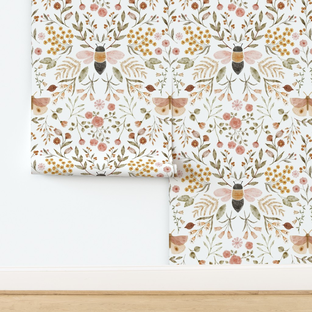 Honey Bloom Wallpaper | Spoonflower | Spoonflower
