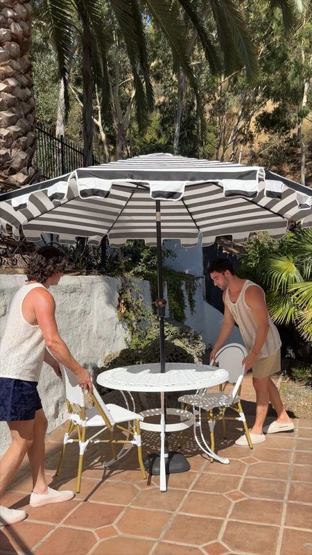 POV: you set up your backyard for the most magical end of Summer soirée.

Complete with Safavieh Newport lounge chairs, a wrought iron bistro table and chairs, and a black and white striped outdoor umbrella. 

#LTKSeasonal #LTKhome