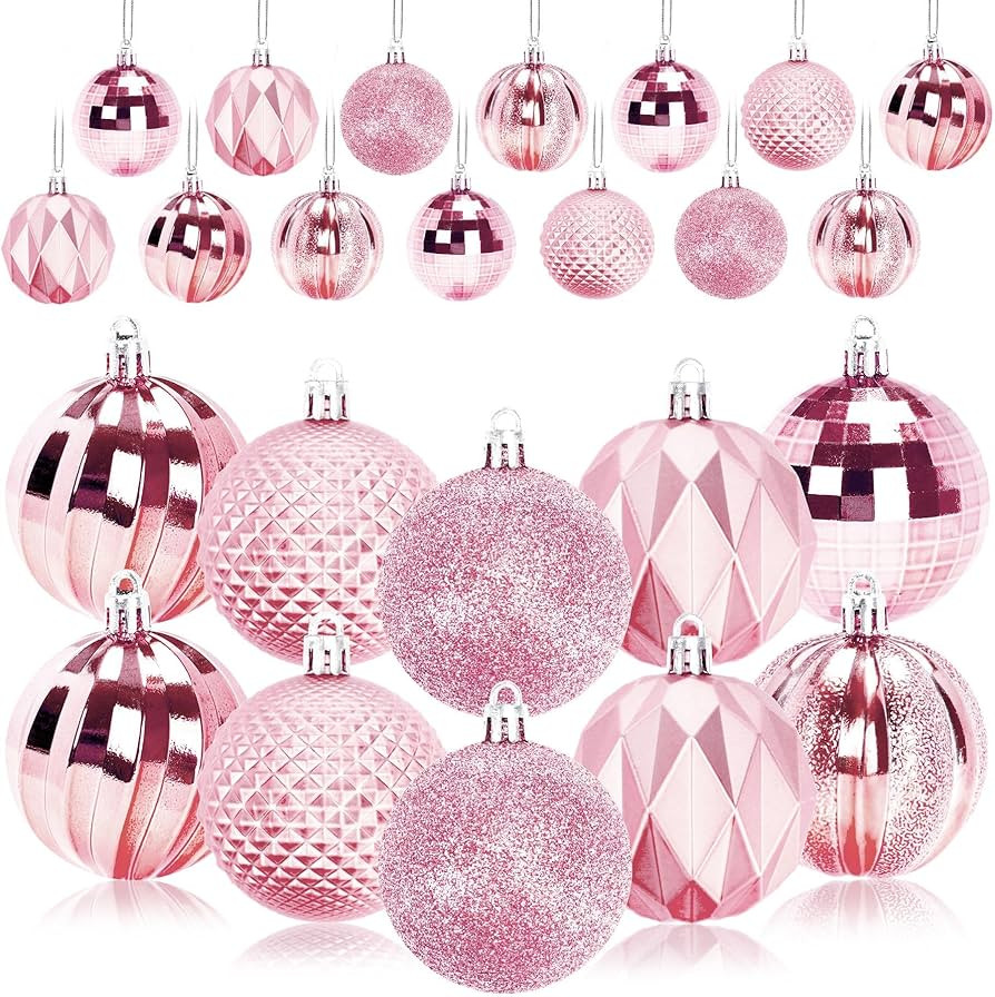 JULMELON 24PCS Large Christmas Balls Ornaments,60mm/2.4 in Shatterproof Plastic Decorative Xmas T... | Amazon (US)