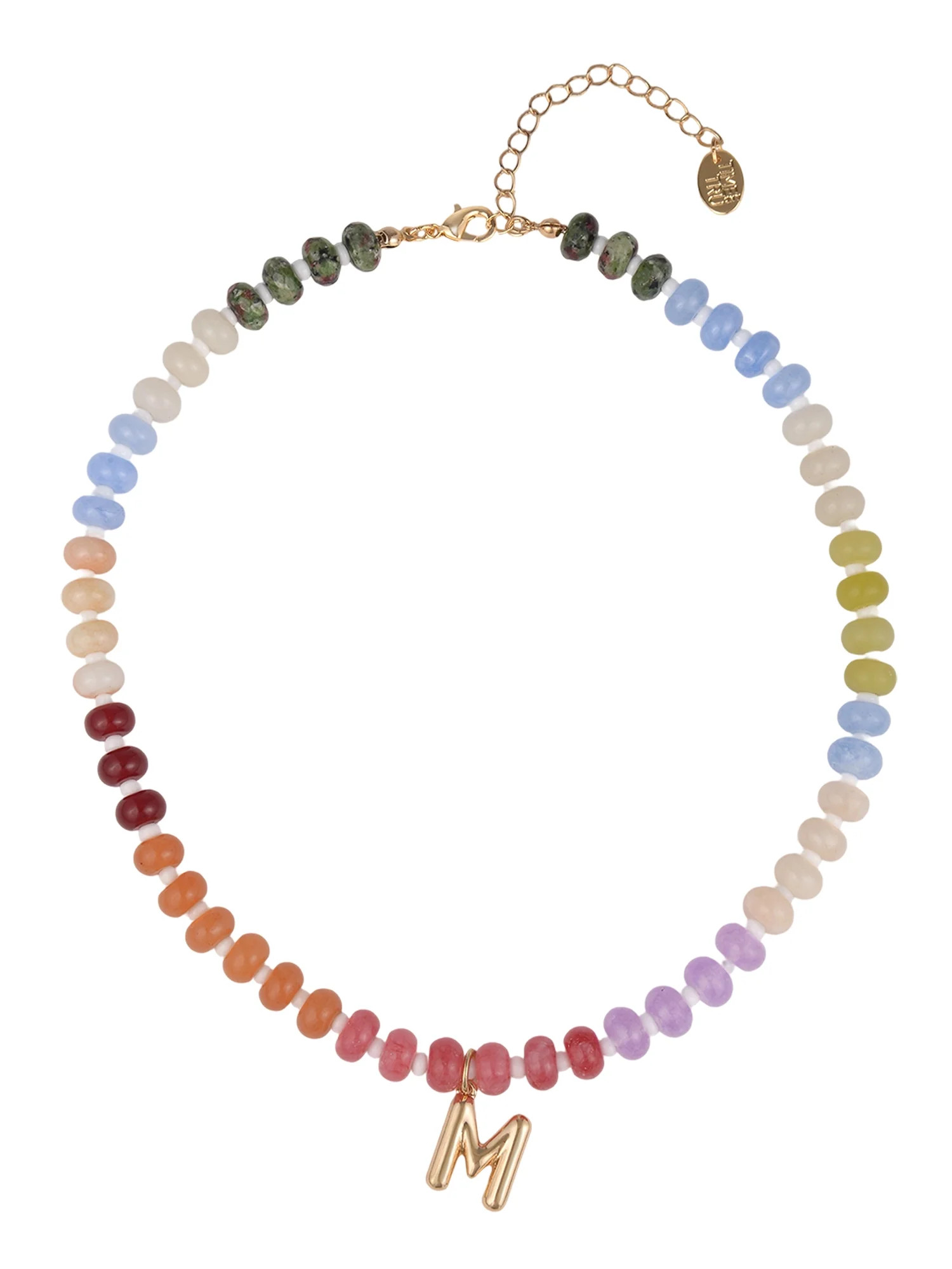 Time and Tru Goldtone Multicolored Bead Initial "M" Necklace | Walmart (US)