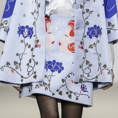 Vivetta Skirt Red Hair Face Print Floral Art A-Line Size 38 S/M Made in Italy | eBay US