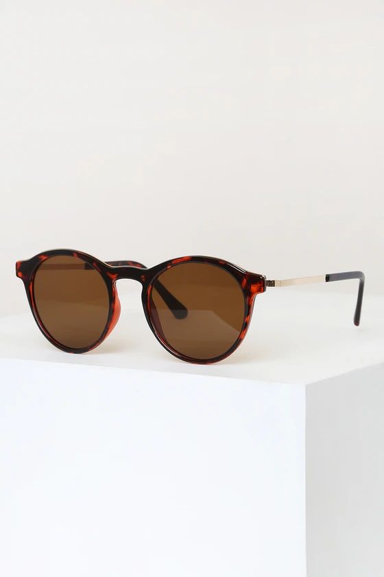 Fare Tortoise Round Sunglasses | Lulus