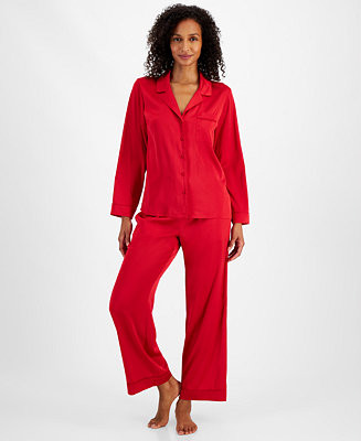 I.N.C. International Concepts Women's 2-Pc. Piped-Trim Satin Pajamas Set, Created for Macy's - Ma... | Macy's