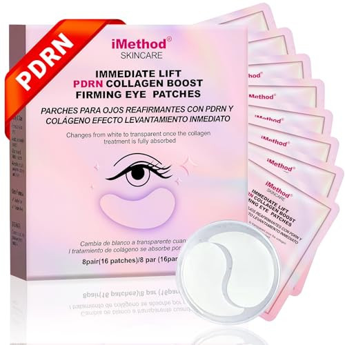 iMethod PDRN Collagen Boost Eye Patches - Under Eye Mask, Instant Lift Eye Mask for Reduce Fine Lines & Wrinkles, Firming Under Eye Patches for Dark Circles, Puffy Eyes, Eye Bags, 8 Pairs | Amazon (US)