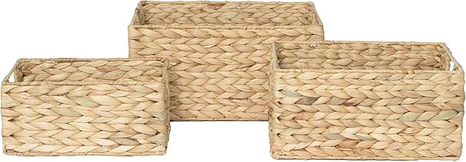 RGI Home Rectangular Bin Set for Organizing - Deluxe Hand Woven Wicker Decorative Storage Organiz... | Amazon (US)