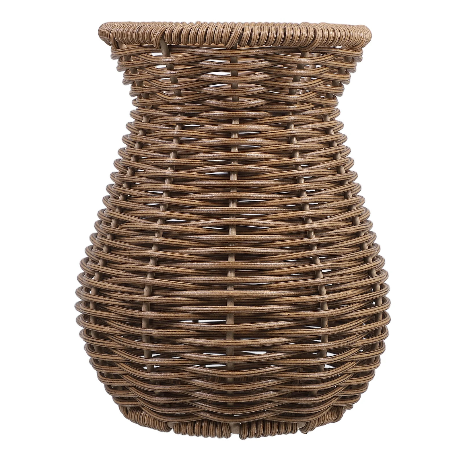 Imitation Rattan Vase Decorative Vase Flower Vase Flower Basket Iron Office Dark Brown 14.50X12.0... | Walmart (US)
