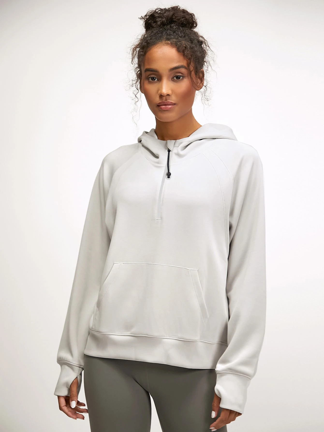 GLOWMODE Oversized Half-Zip Modal Hoodie | SHEIN