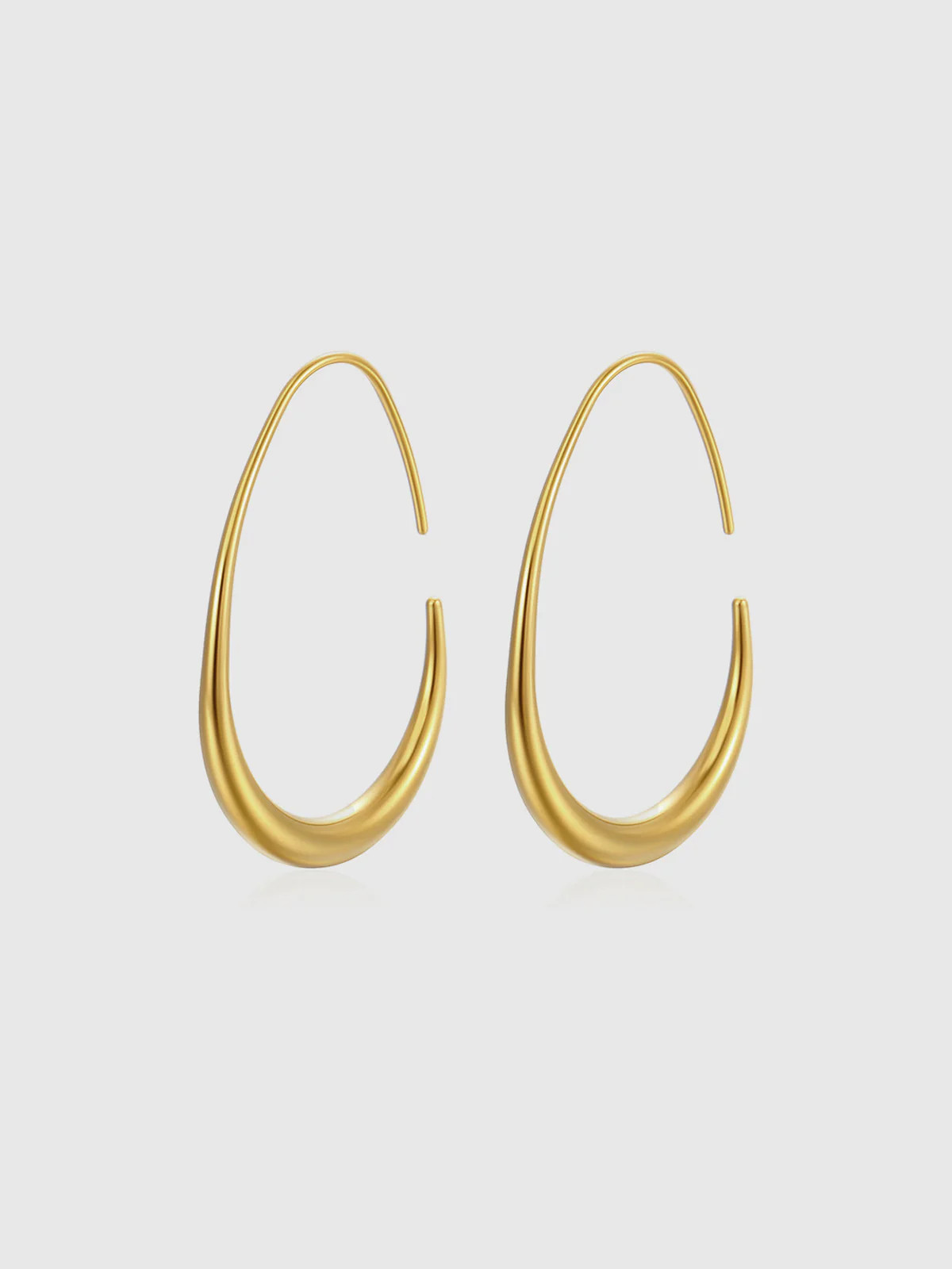 Golden Fluid Hoop Earrings | Commense