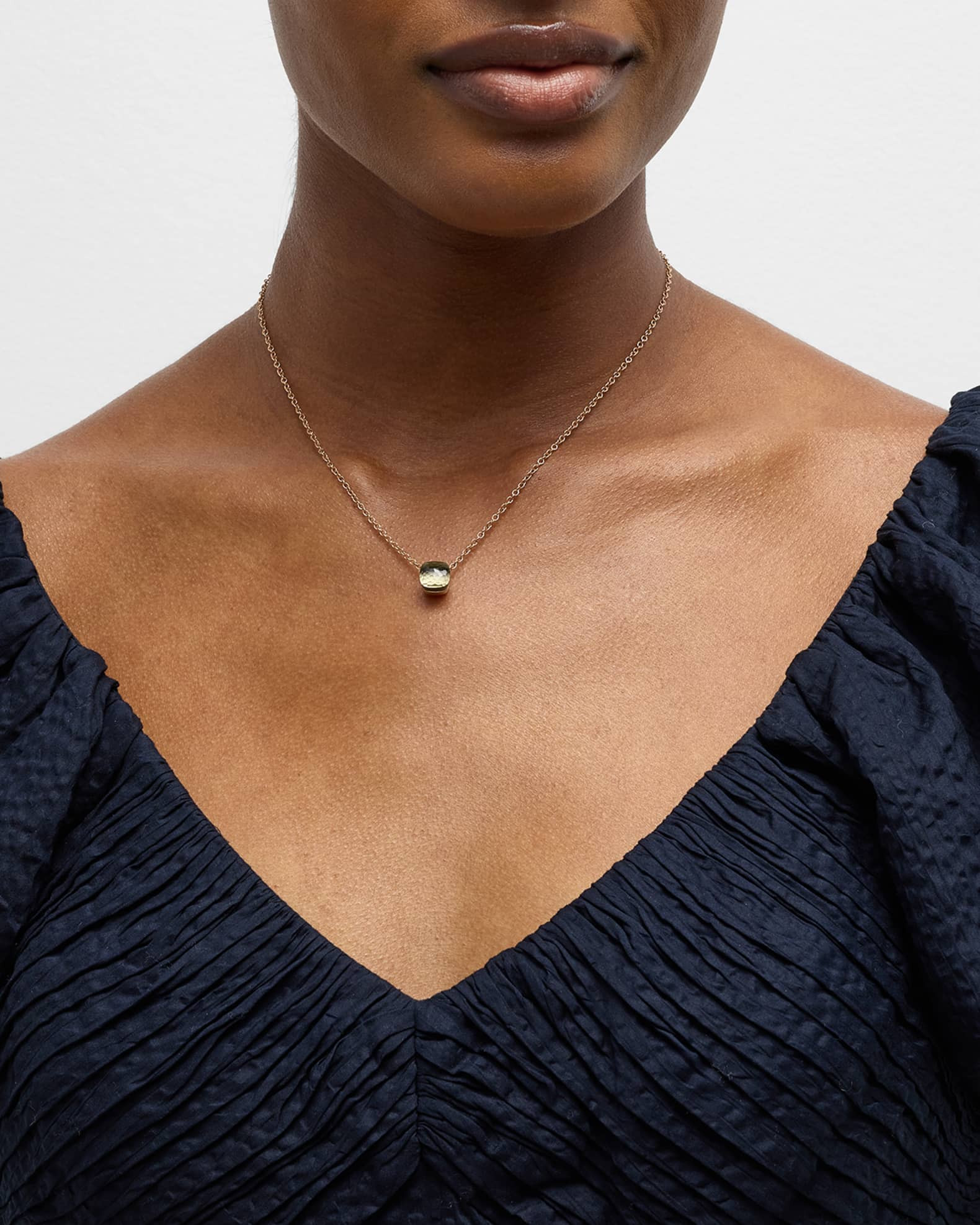 Nudo Petit 18K Rose Gold Praisiolite Pendant Necklace | Neiman Marcus