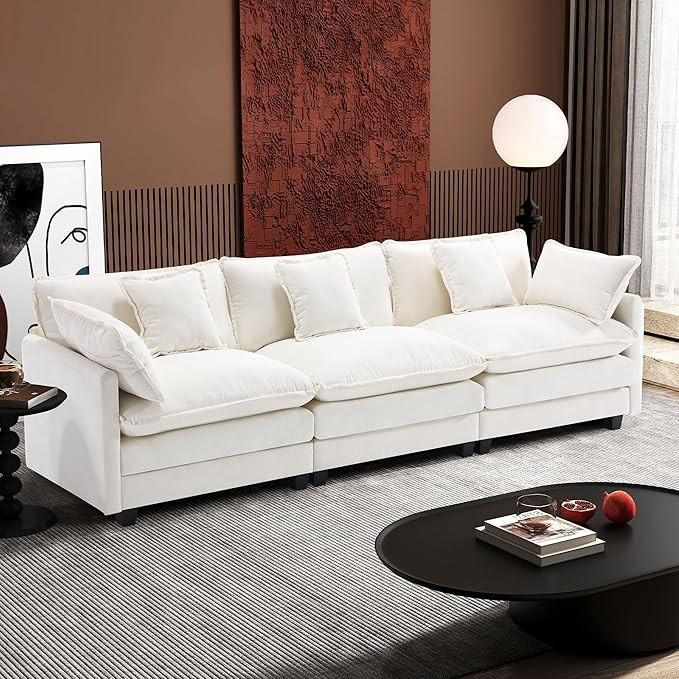 Ihanherry 111.4 Inch 3-Seater Cloud Sofa, Modular Sectional Couch, Modern Deep Seat Sofa for Livi... | Amazon (US)