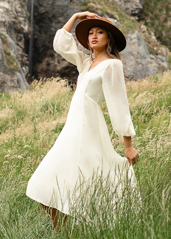 Crystal Dress in Ecru | Joyfolie