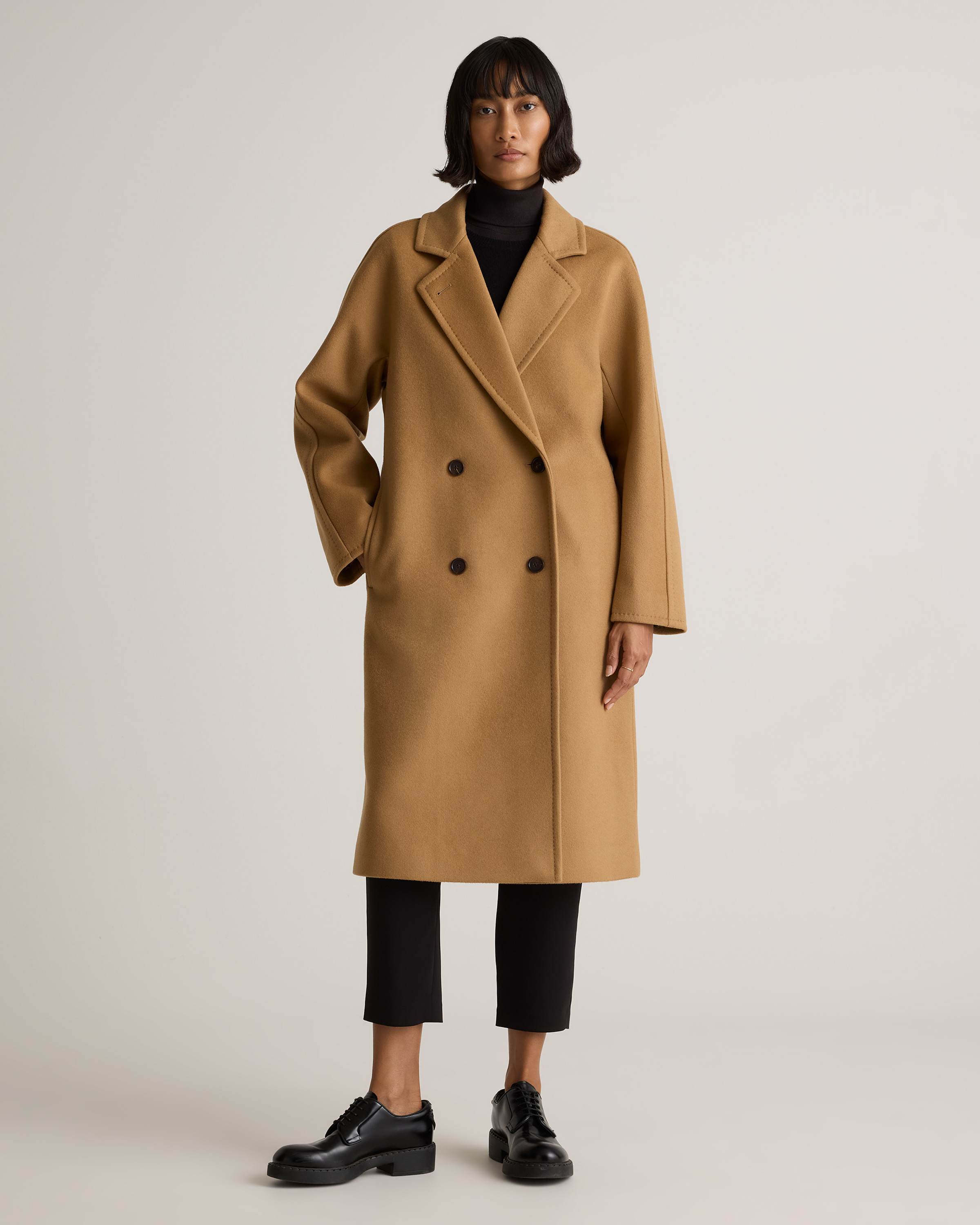 Italian Wool Double-Breasted Slouch Coat | Quince