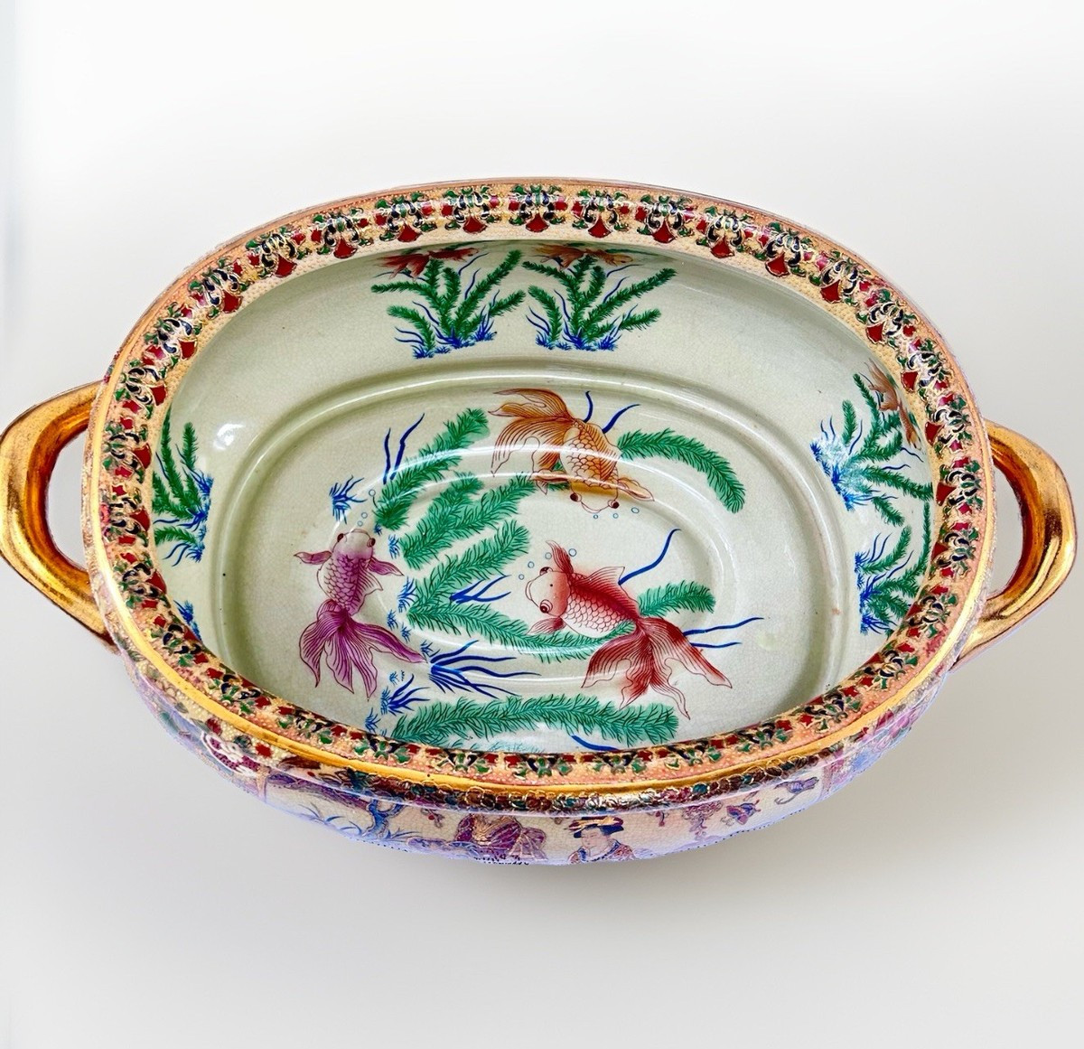 Chinese Porcelain Foot Bath Koi Fish Planter Beautiful Details & Excellet Cond! | eBay US