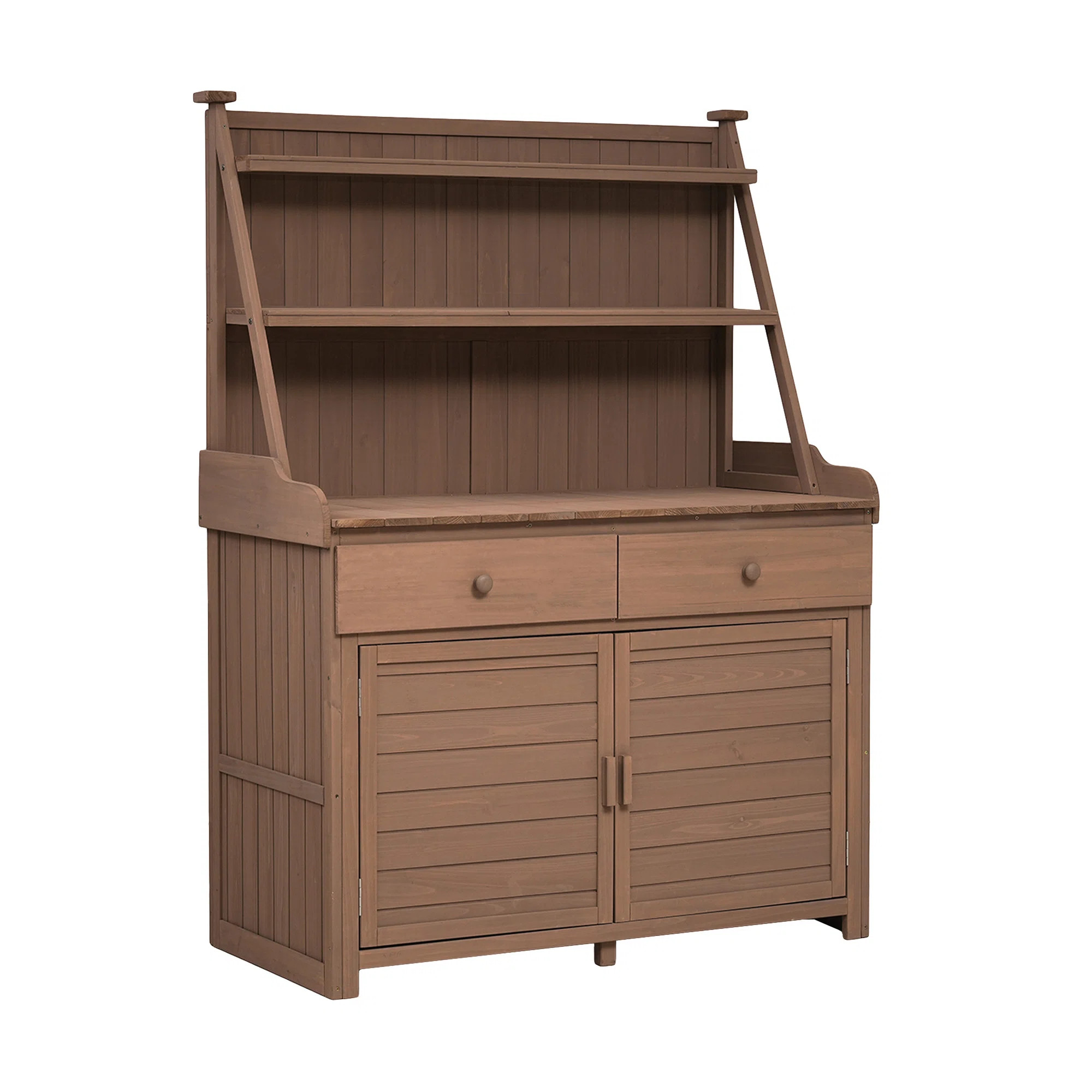 Arlmont & Co. 65Inch Garden Potting Bench Table, Fir Wood Workstation With Storage Shelf, Drawer ... | Wayfair North America