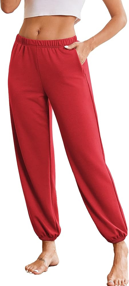 Ekouaer Jogger Pajamas Pants Baggy Lounge Pj Pant Cotton Sleep Bottoms Fall Sweatpants with Pocke... | Amazon (US)