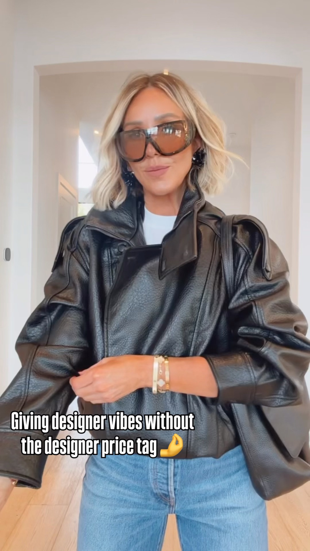 This leather jacket is WALMART?! 🤯😍 Such a good fall find for under $60!! Wearing a medium 🤎