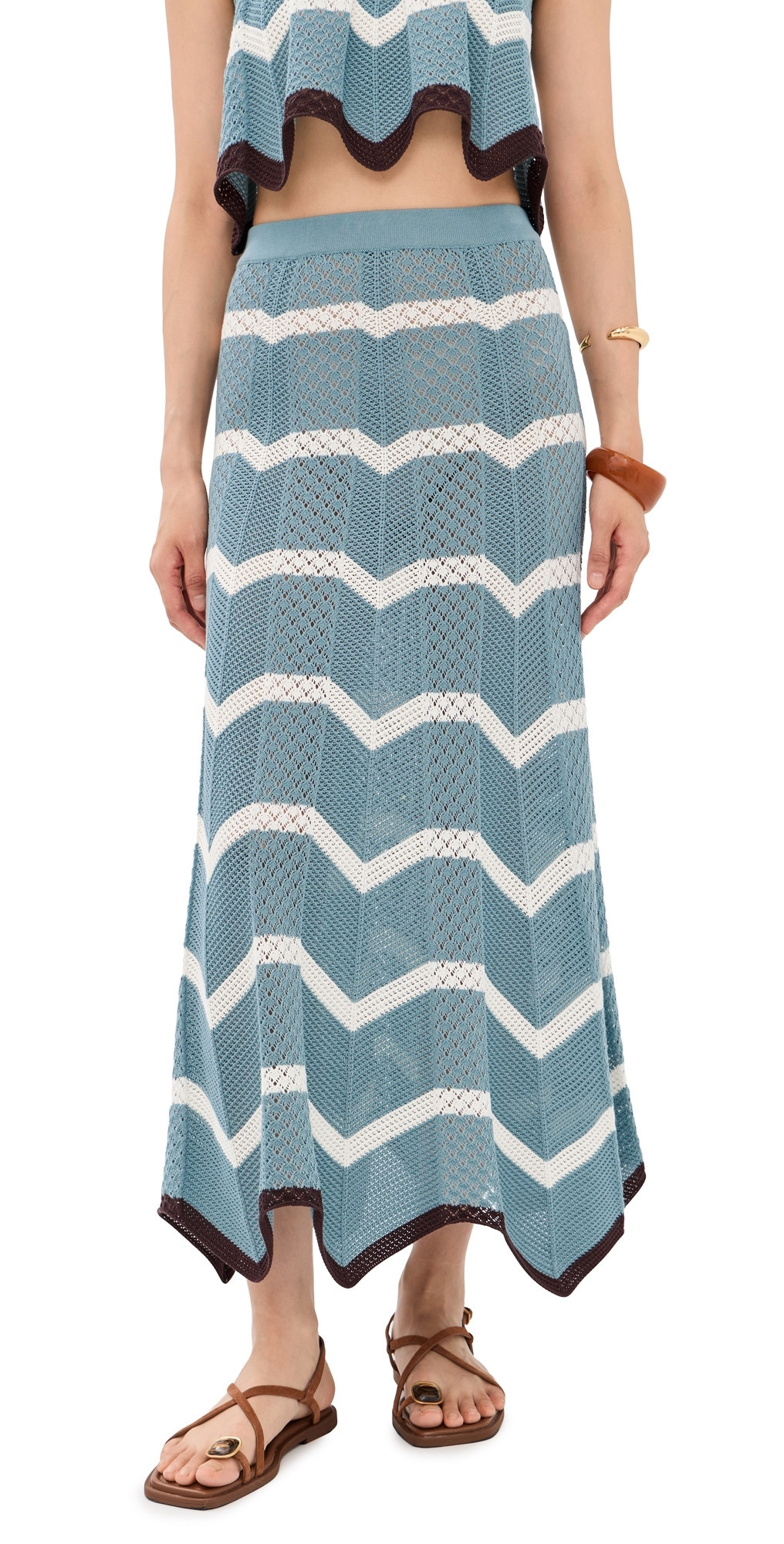 La DoubleJ Chevron Skirt Multicolor Black/Blue/Ecru XL | Shopbop