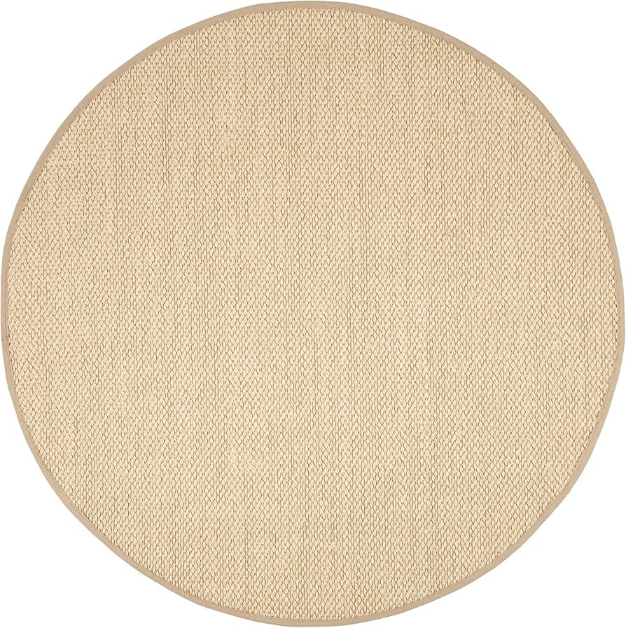 SAFAVIEH Natural Fiber Collection 6' x 6' Round Ivory/Beige NF152A Border Sisal Area Rug | Amazon (US)