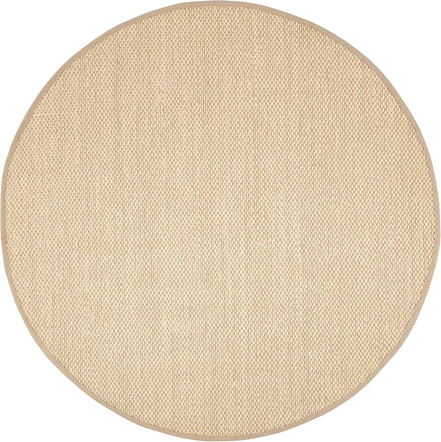 SAFAVIEH Natural Fiber Collection 6' x 6' Round Ivory/Beige NF152A Border Sisal Area Rug | Amazon (US)