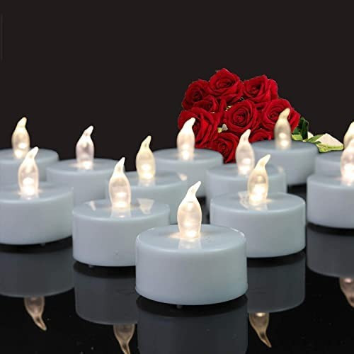 Battery Operated LED Tea Lights:24 Pack Flameless Votive Candles Lamp Realistic and Bright Flicke... | Amazon (US)