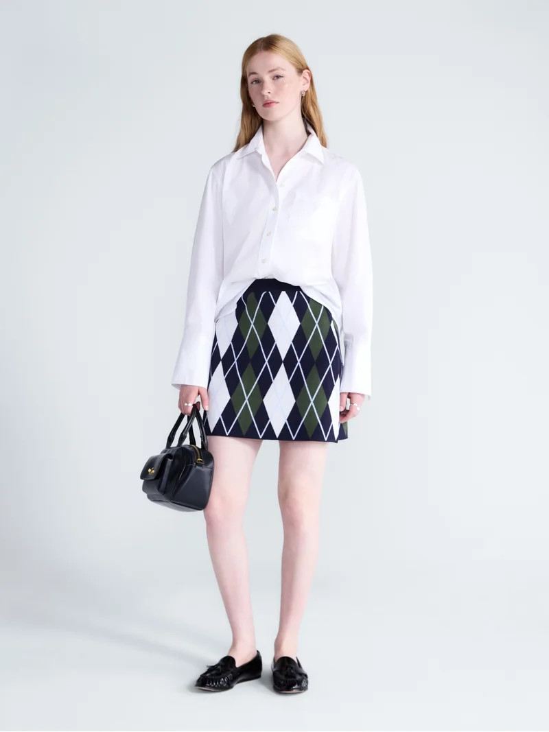 Free Assembly Women's and Women's Plus Button Front Cotton Shirt with Long Sleeves, Sizes XS-4X | Walmart (US)