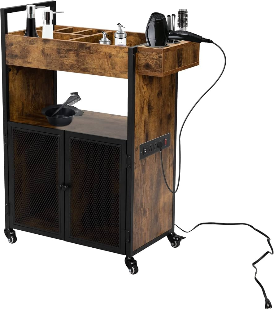 RESHABLE Salon Station with Wheels,Industrial Salon Hairstylist Rolling Station with Extra Storag... | Amazon (US)