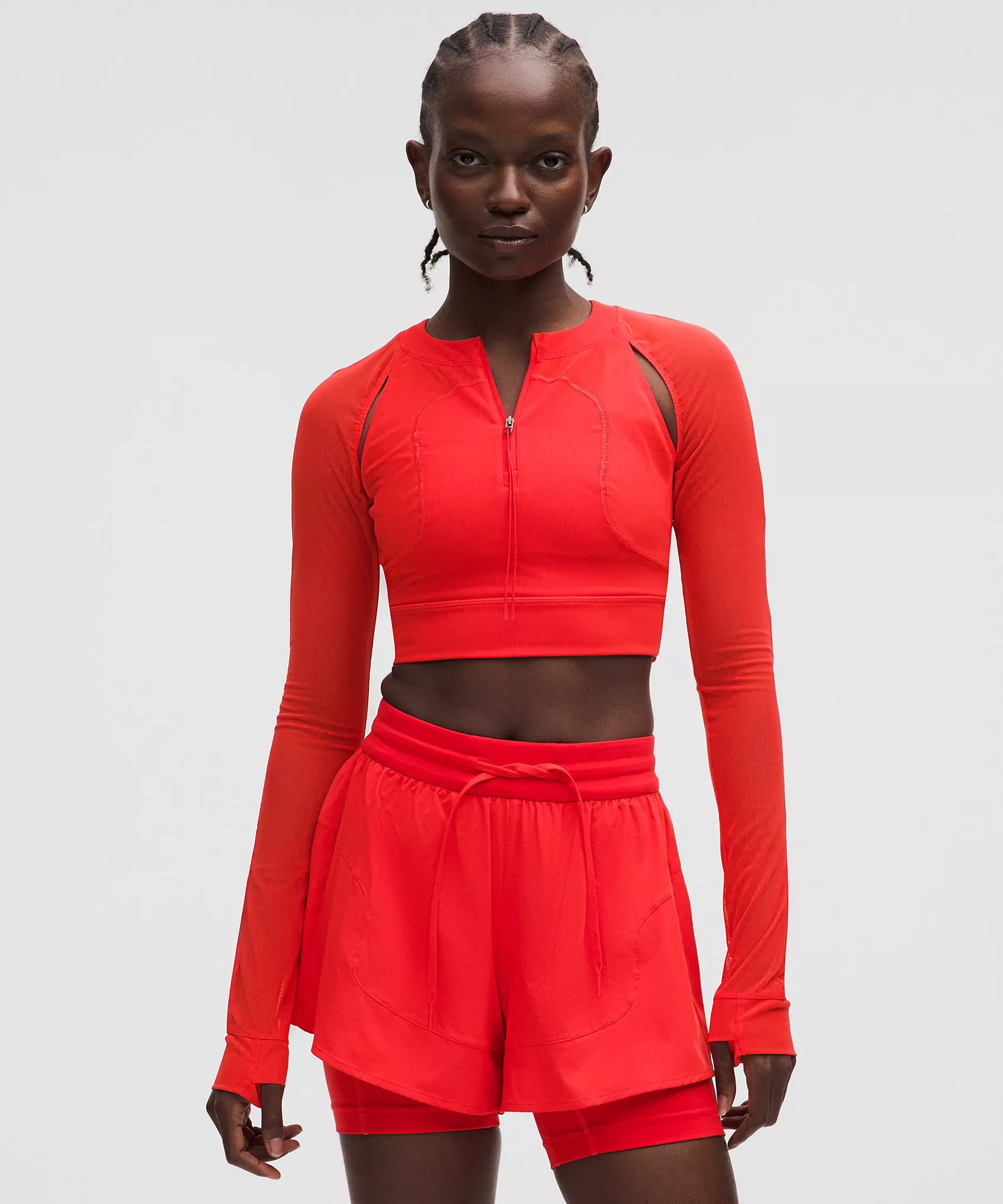 Mesh Cropped Long-Sleeve Shirt | Lululemon (US)