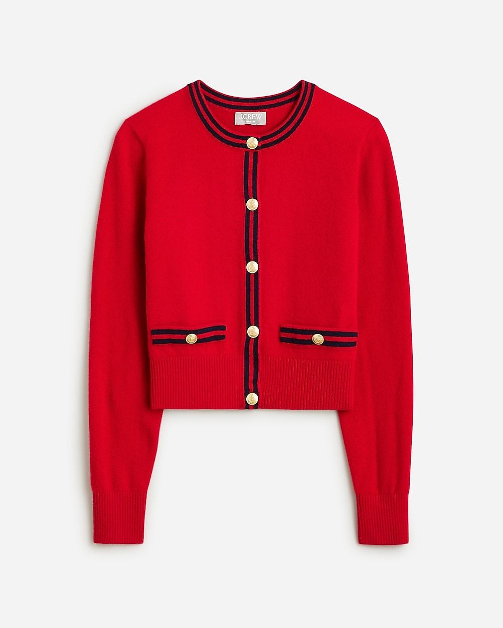 Cashmere sweater lady jacket with contrast trim | J.Crew US