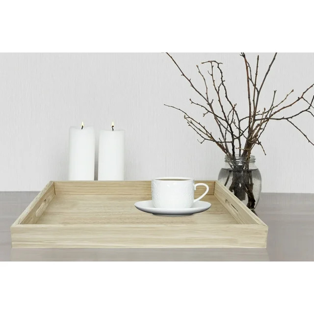 Mainstays 16-inch Blonde Wood Tray, Lightwood Finish, Rectangular Tray, 16inch x 12inch x 2.5inch | Walmart (US)