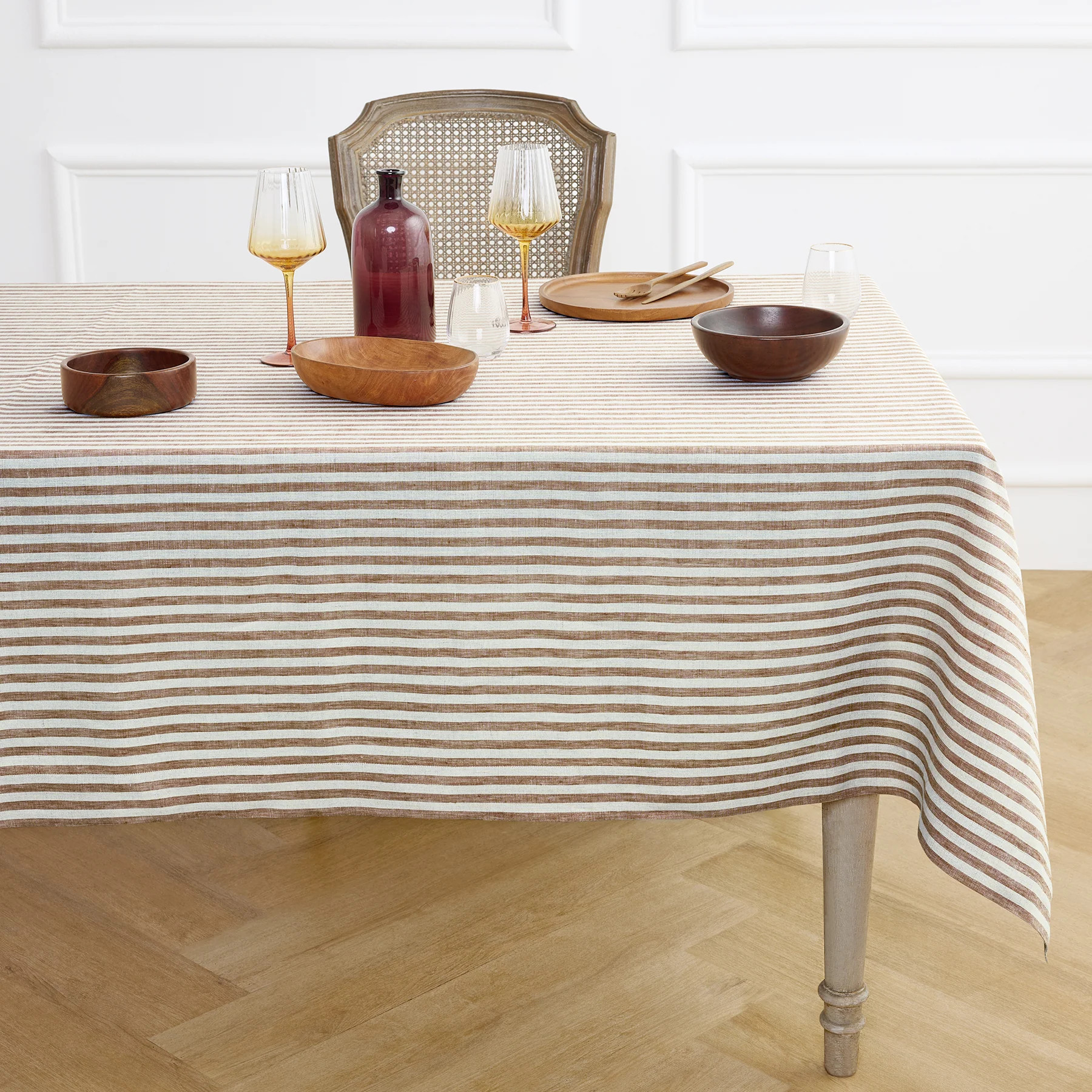 Amalfi Stripe Linen Tablecloth | Solino Home | Solino Home