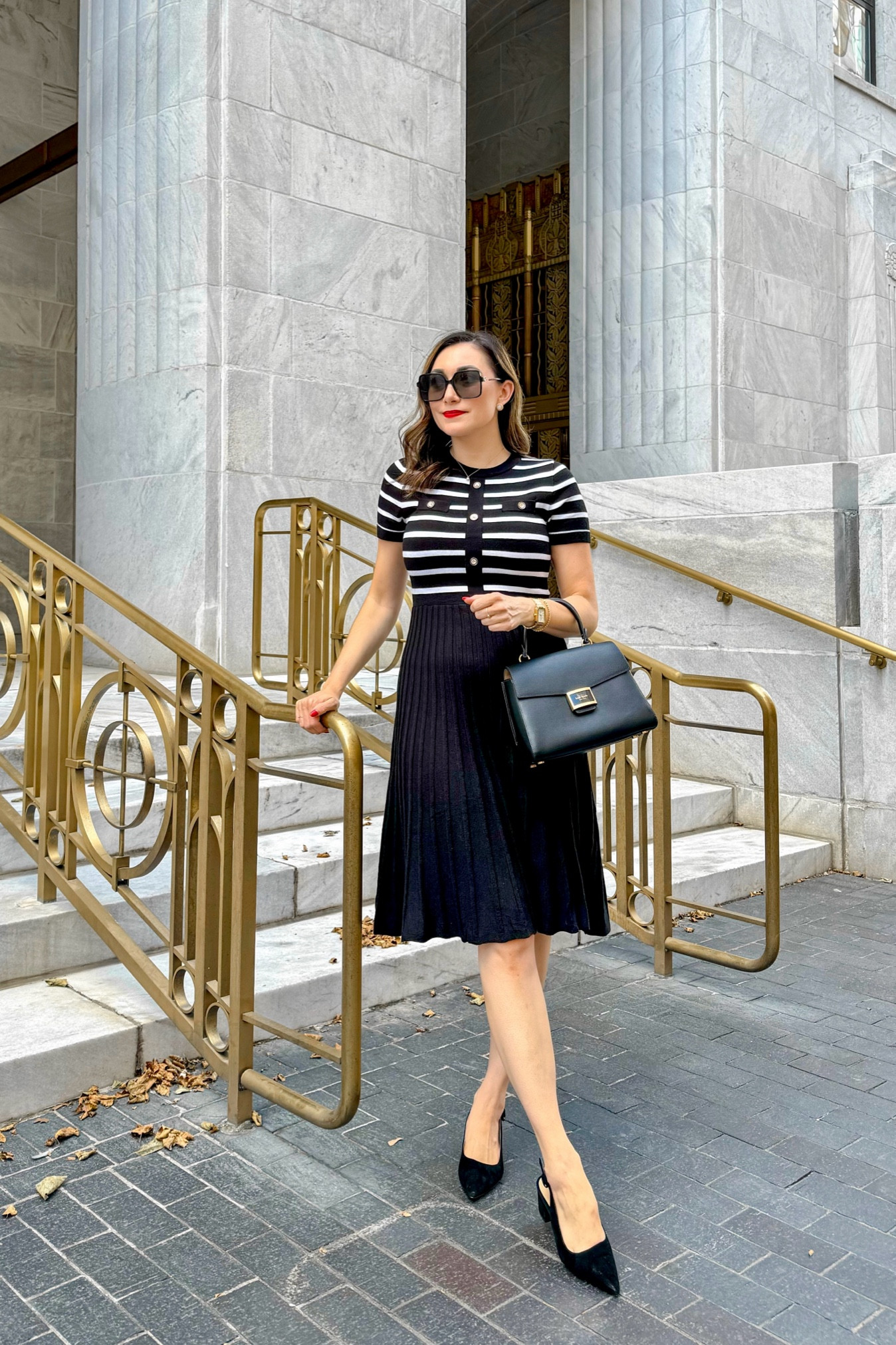 What’s classy, work appropriate, and under $50?!?! That would be this beautiful black and white midi dress. The gold button details really help to elevate this dress. It comes in 6 other color ways and is very comfortable.

Wearing size small, TTS
Black sling backs size 7, TTS

#workwearwednesday #workdress #affordablefashion #amazonfashion #9to5chic #workwearstyle 

#LTKWorkwear #LTKStyleTip #LTKFindsUnder50