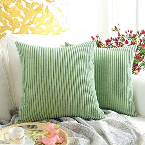 MERNETTE New Year/Christmas Decorations Corduroy Soft Decorative Square Throw Pillow Cover Cushio... | Amazon (US)