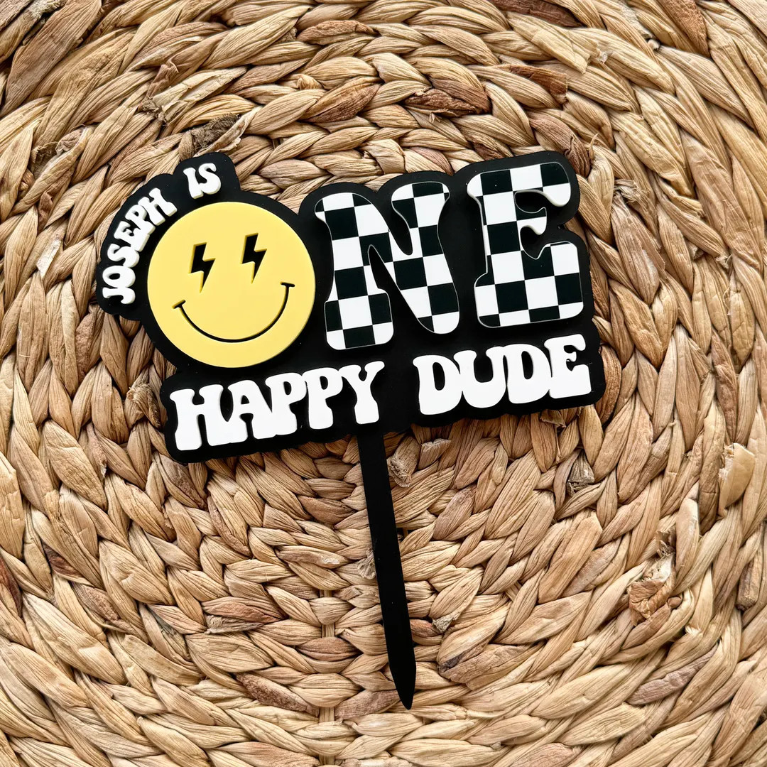 One Happy Dude Cake Topper | Birthday Party Decor | 1st Birthday Party | Boys Birthday Theme | Ca... | Etsy (US)