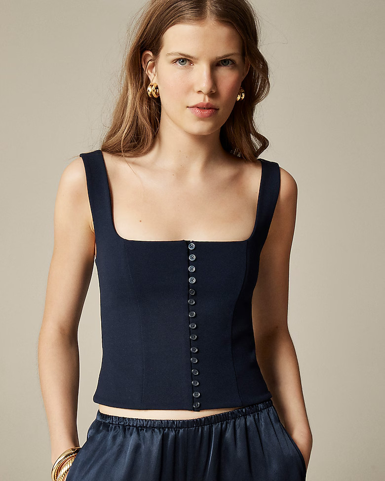 Corset top in stretch ponte | J. Crew US