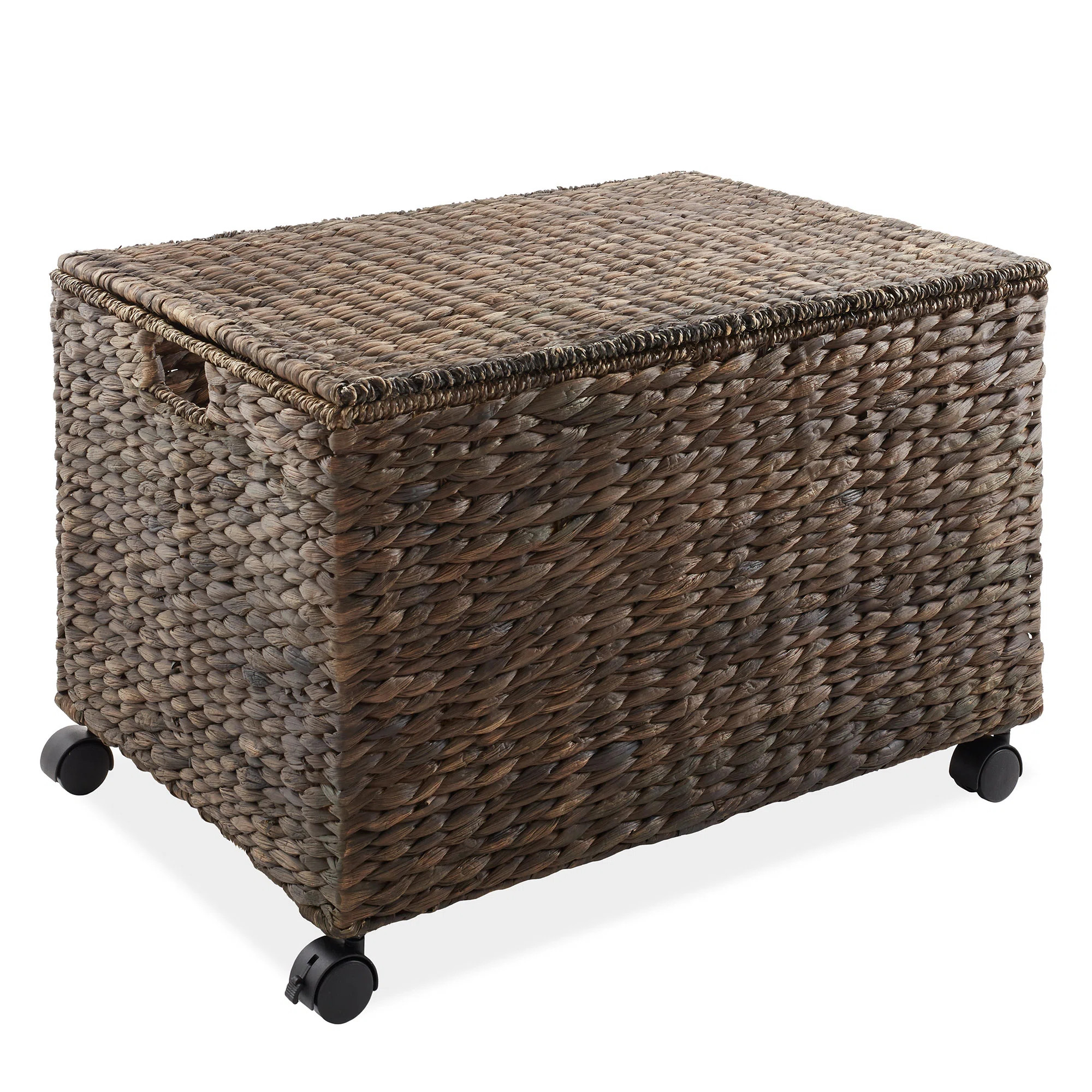 Casafield Water Hyacinth 2-Section Rolling Storage Basket with Lid | Wayfair North America