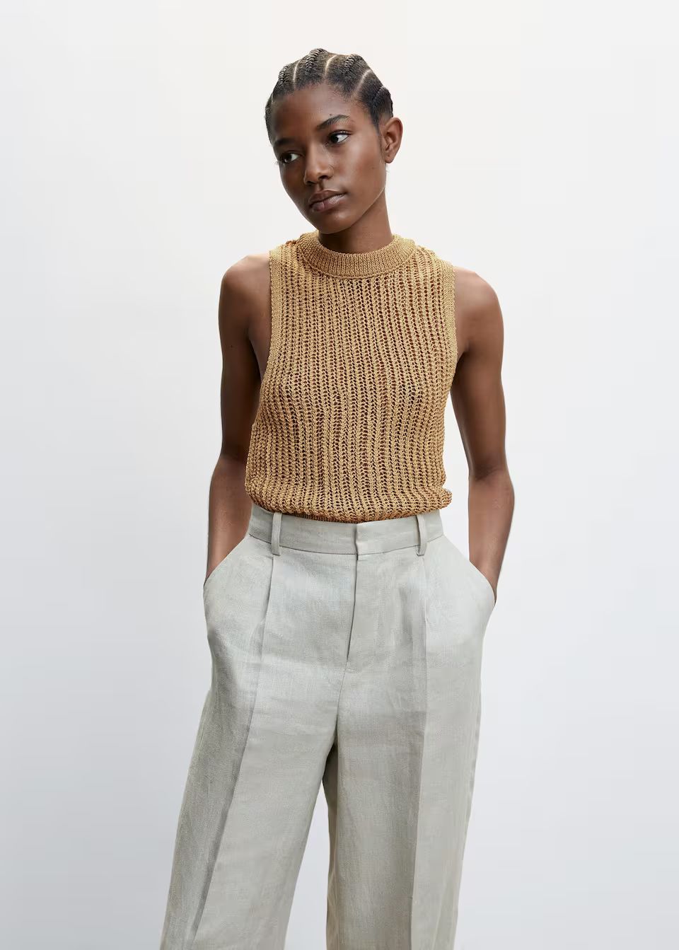 Perkins-neck knitted top | MANGO (US)