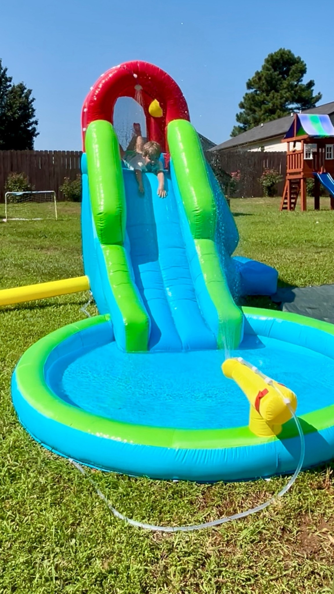 Inflatable water slide! 🩵

#LTKSeasonal #LTKKids #LTKHome