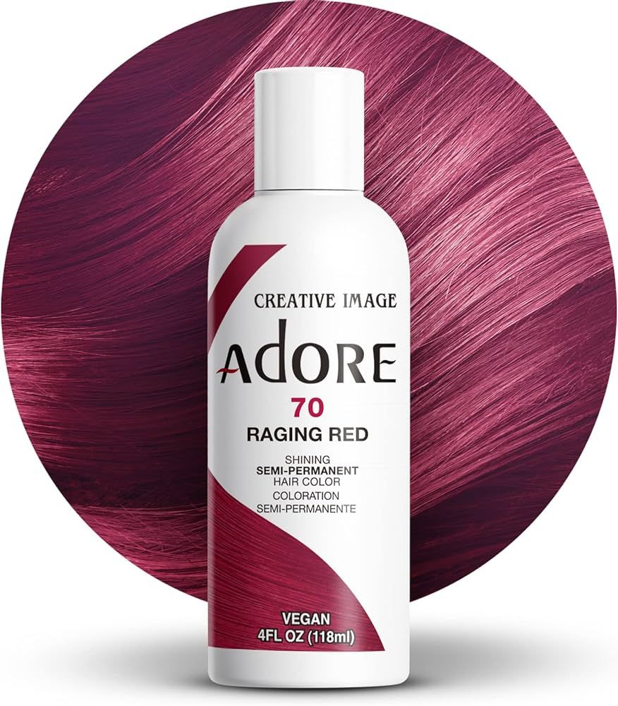 Adore Semi Permanent Hair Color - Vegan and Cruelty-Free Hair Dye - 4 Fl Oz - 070 Raging Red (Pac... | Amazon (US)