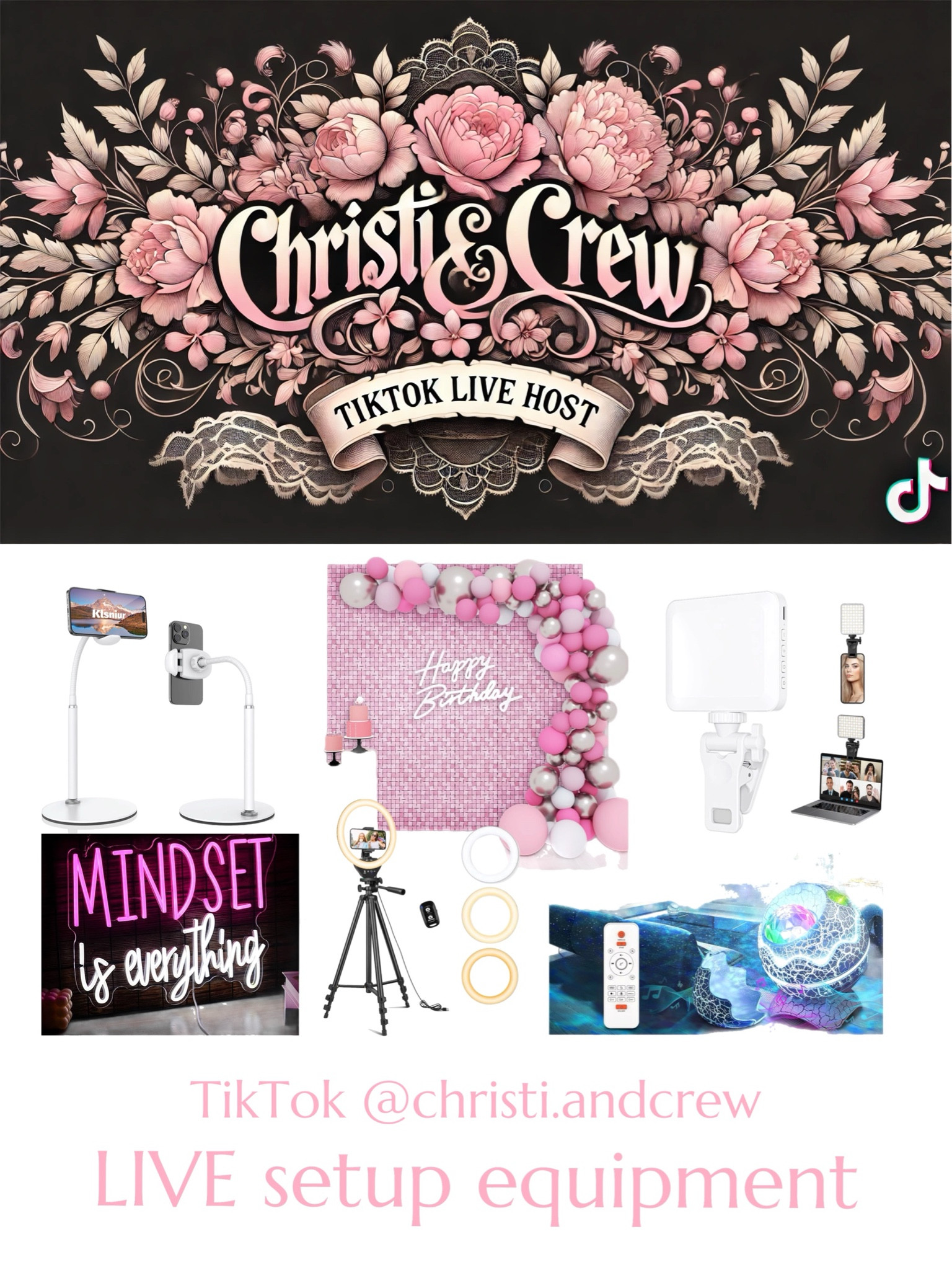 Join me LIVE on TikTok @christi.andcrew everyday at 6pm EST.! 

Live streaming
Live studio
Content creator

#LTKFindsUnder100 #LTKStyleTip #LTKWatchNow