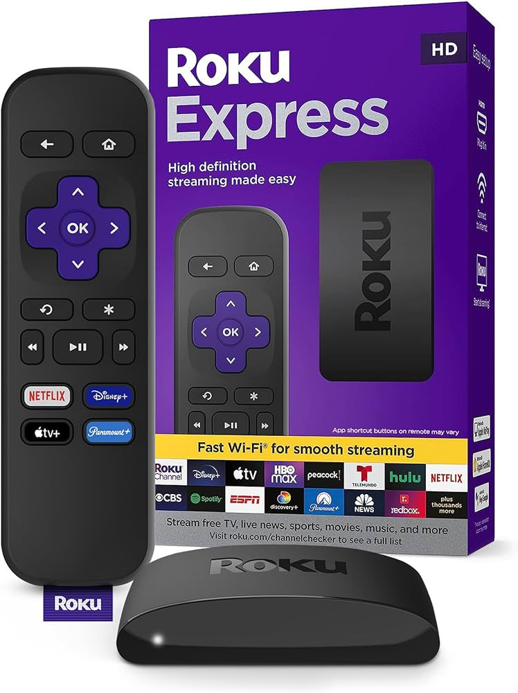 Roku Express | HD Roku Streaming Device with Standard Remote (no TV controls), Free & Live TV | Amazon (US)