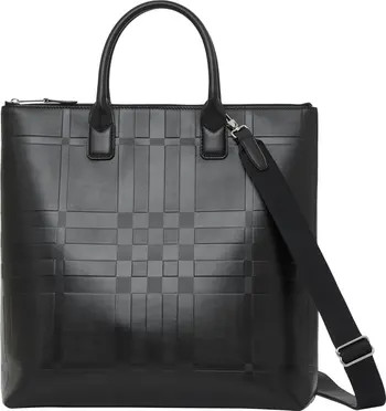 Burberry Stirling Check Textured Leather Tote | Nordstrom | Nordstrom