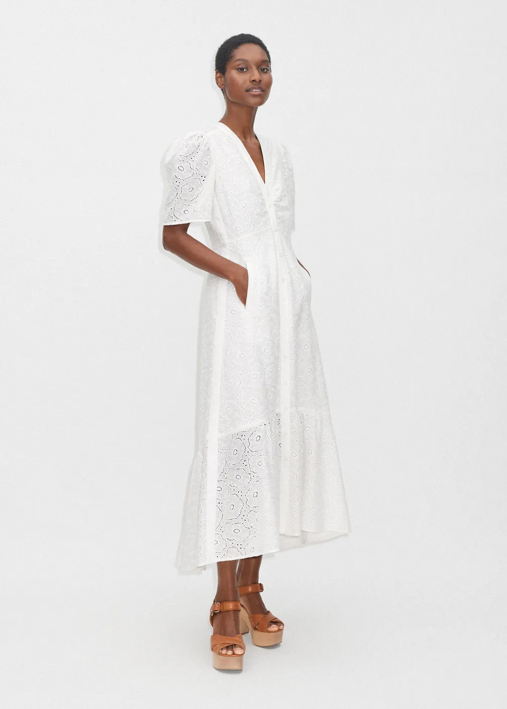 Cotton Broderie Maxi Dress | ME+EM Global (Excluding US)