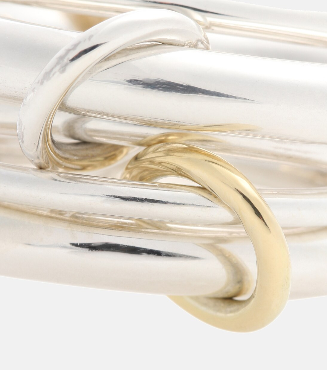 Vela sterling silver and 18kt gold linked rings | Mytheresa (UK)